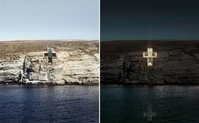 Lux Aeterna gezien vanaf de zee.